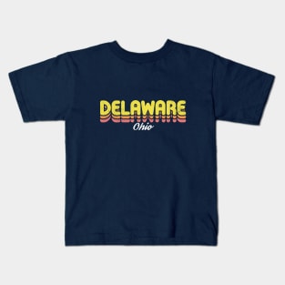 Retro Delaware Ohio Kids T-Shirt